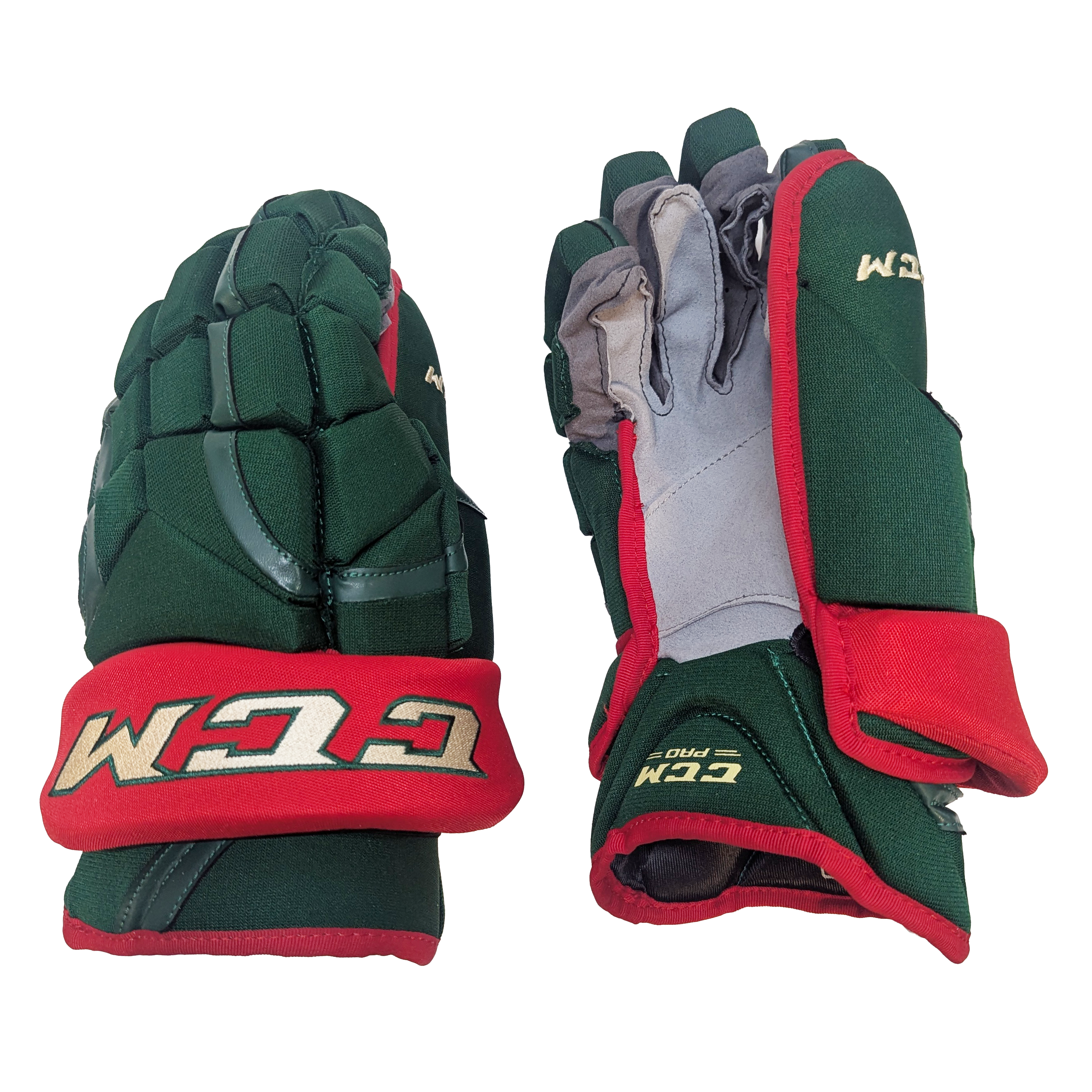 CCM HG12 - Gant NHL Pro Stock - Wild du Minnesota (Vert/Rouge/Or)